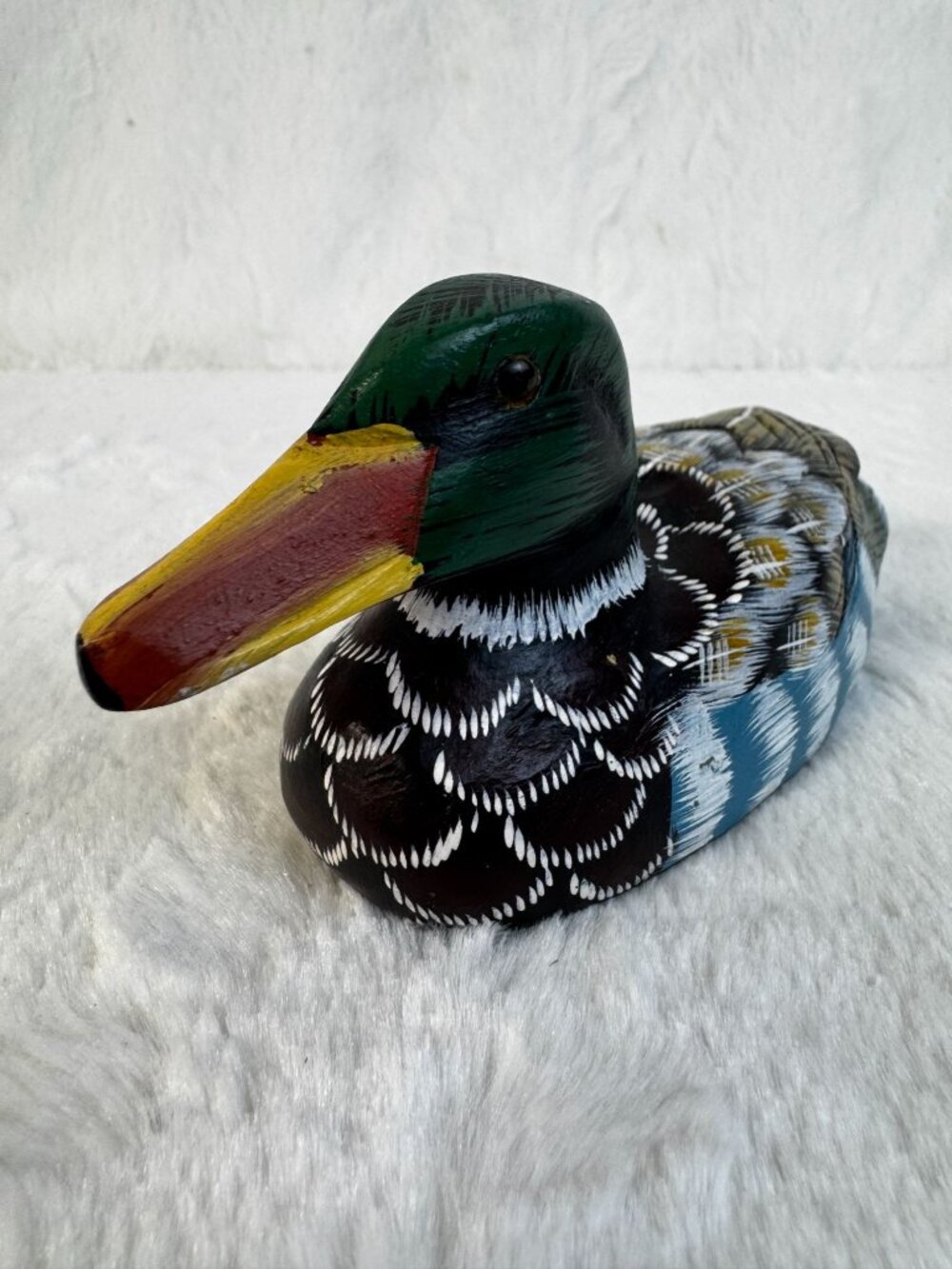 Wood Duck Decoy Hand-Painted Carved Mallard Rustic Country Home Décor Folk Art - Picture 5 of 7